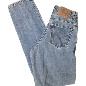 Vintage Levi's 90s Light Wash 550 Relaxed Fit Tapered Leg Jeans Size 6 MIS L